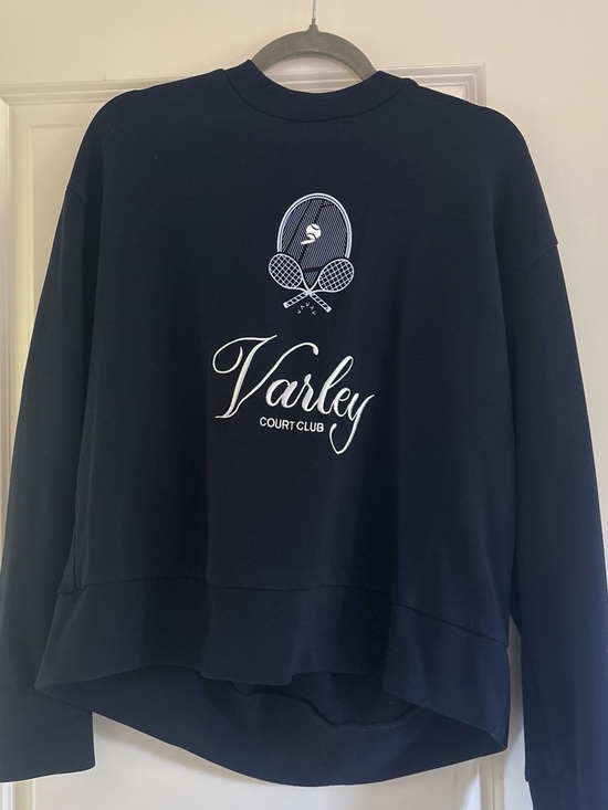 Varley Sweaters - Varley Navy Crewneck Sweatshirt with Court Club Logo